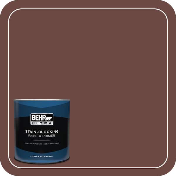 BEHR ULTRA 1 qt. #190F-7 Mayan Red Satin Enamel Exterior Paint & Primer