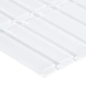 Contempo Bright White Polished 12 in. x 12 in. Glass Mosaic Floor and Wall Tile