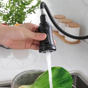 Single Handle Pull Down Sprayer Kitchen Faucet with Touch Sensor in Matte Black