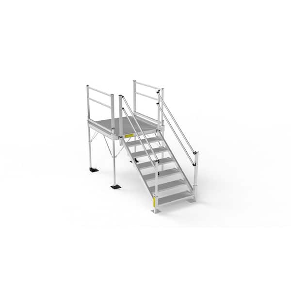 Pathway 3G Aluminum Stair Kit 43 in. to 52-3/8 in. with 4 ft. x 4 ft. Platform