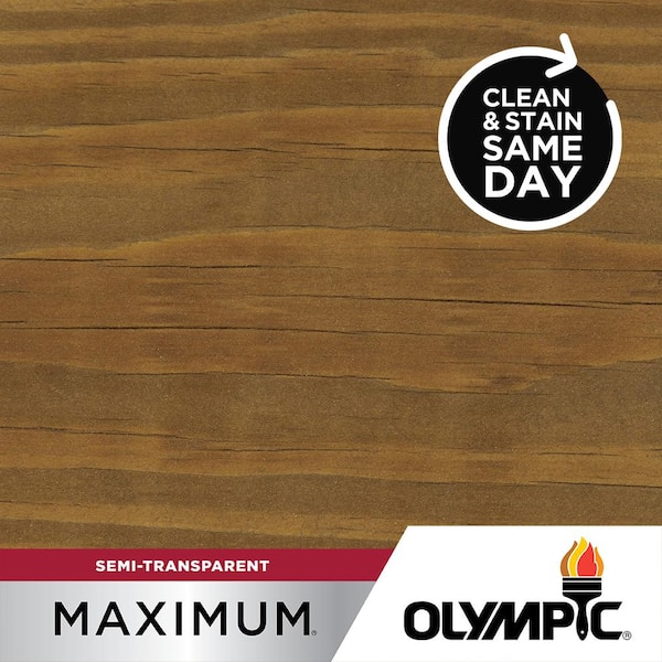 Olympic Maximum 1 Gal. Driftwood Gray Semi-Transparent Exterior Stain and Sealant in One Low VOC