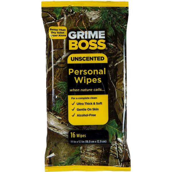 Grime Boss 16-Count Realtree Unscented Personal Wipes