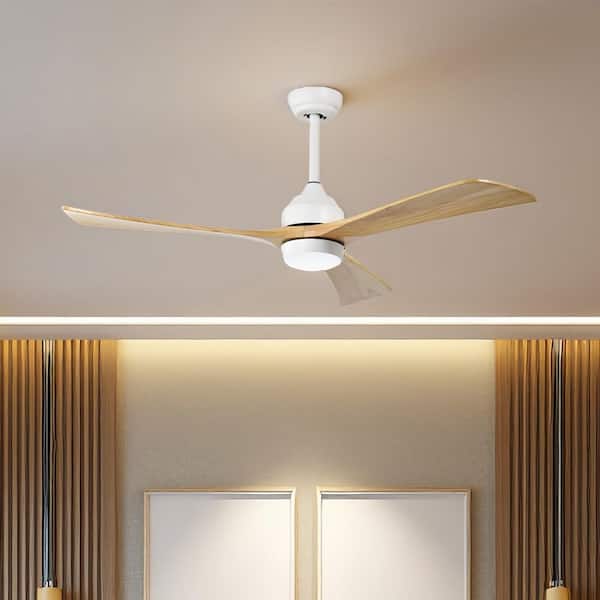 AuraVista 52 in.Indoor White Ceiling Fan with LED Light Bulbs and Remote Control