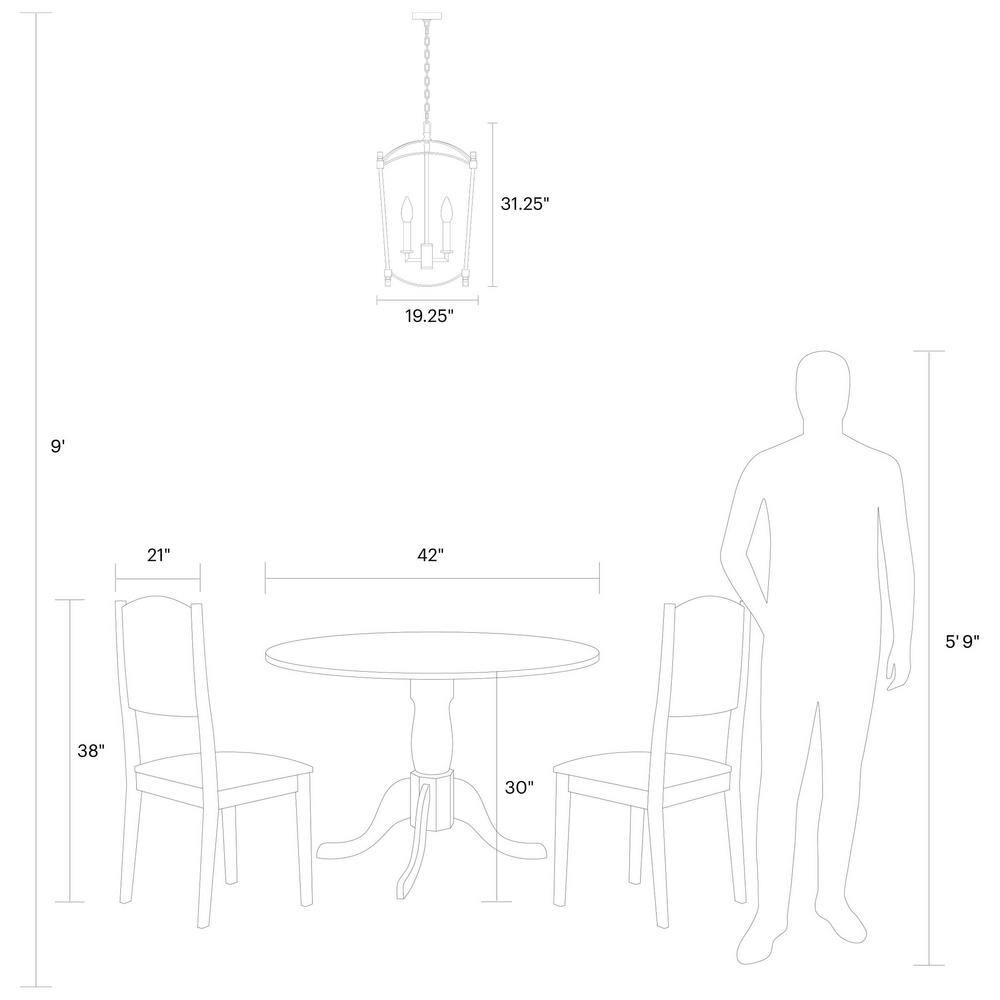Thayer Graceful Curved 5-Light Chandelier in Smith Steel