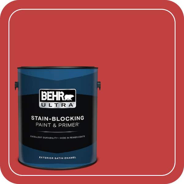 BEHR ULTRA 1 gal. #150B-7 Poinsettia Satin Enamel Exterior Paint & Primer