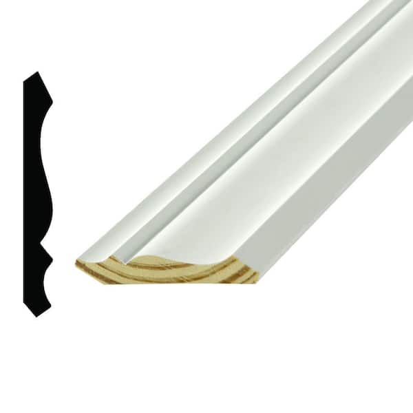 Alexandria Moulding 7/16 in. x 3-5/8 in. x 96 in. Poplar Primed Finger-Jointed Crown Moulding
