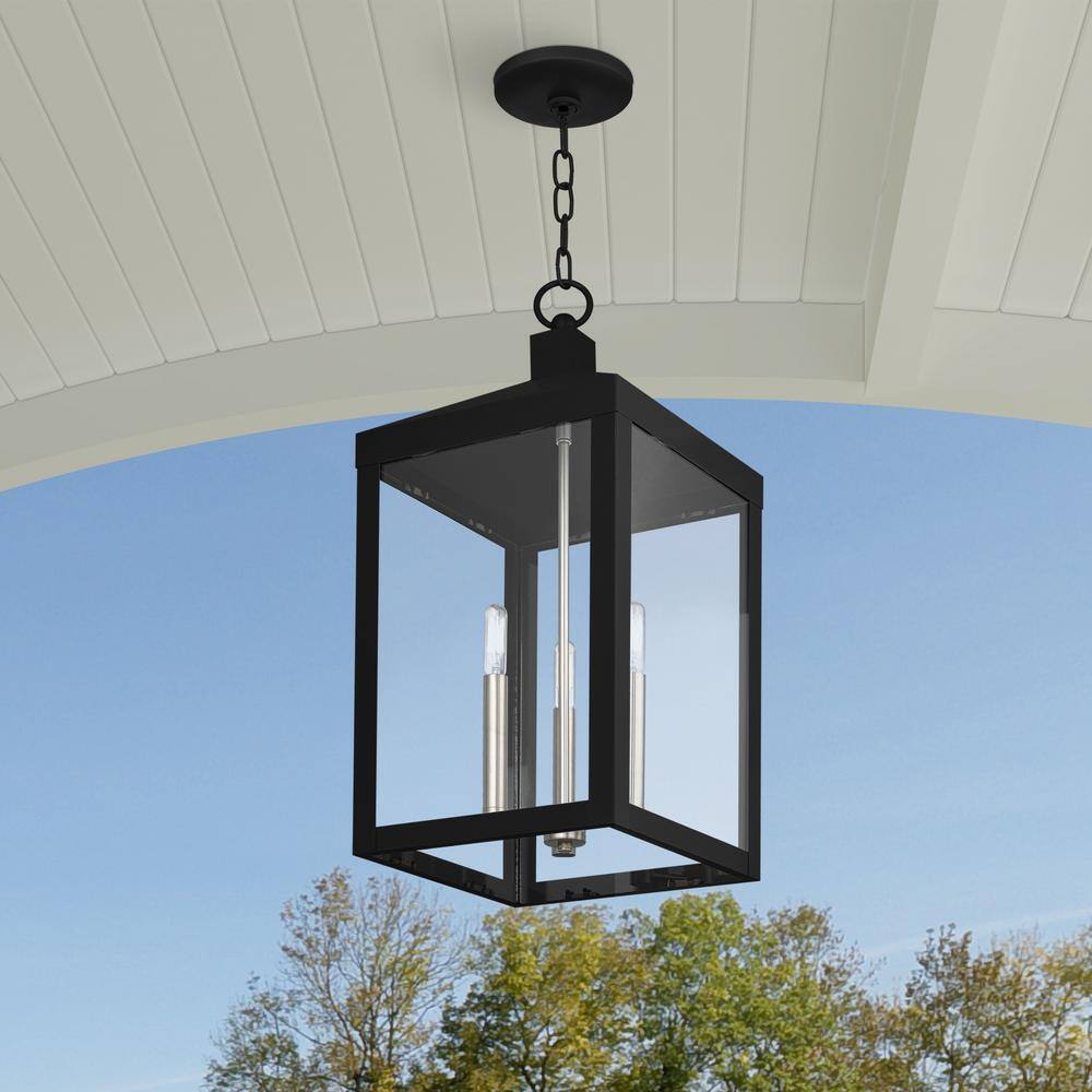 Nyack Modern Black Nickel 3-Light Indoor/Outdoor LED Pendant