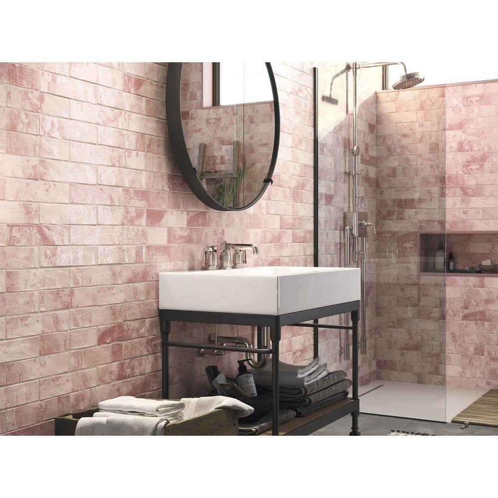 Splash Rose Pink 3" x 12" Glossy Ceramic Subway Tile