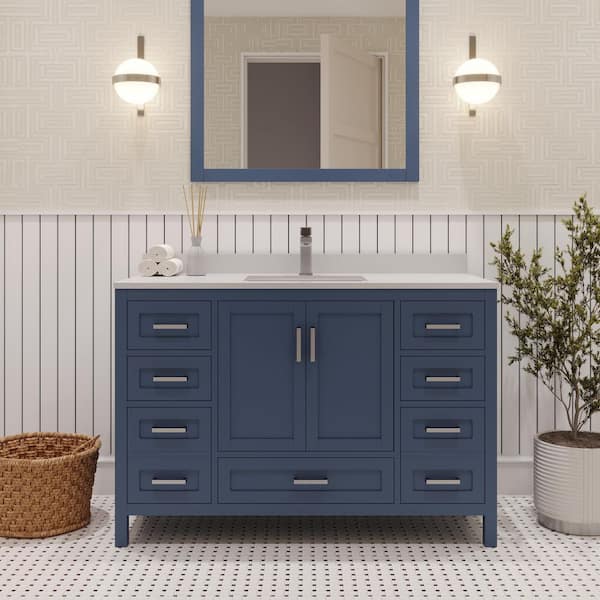 Rooh 47 in. Bath Vanity Cabinet without Top in Navy Blue