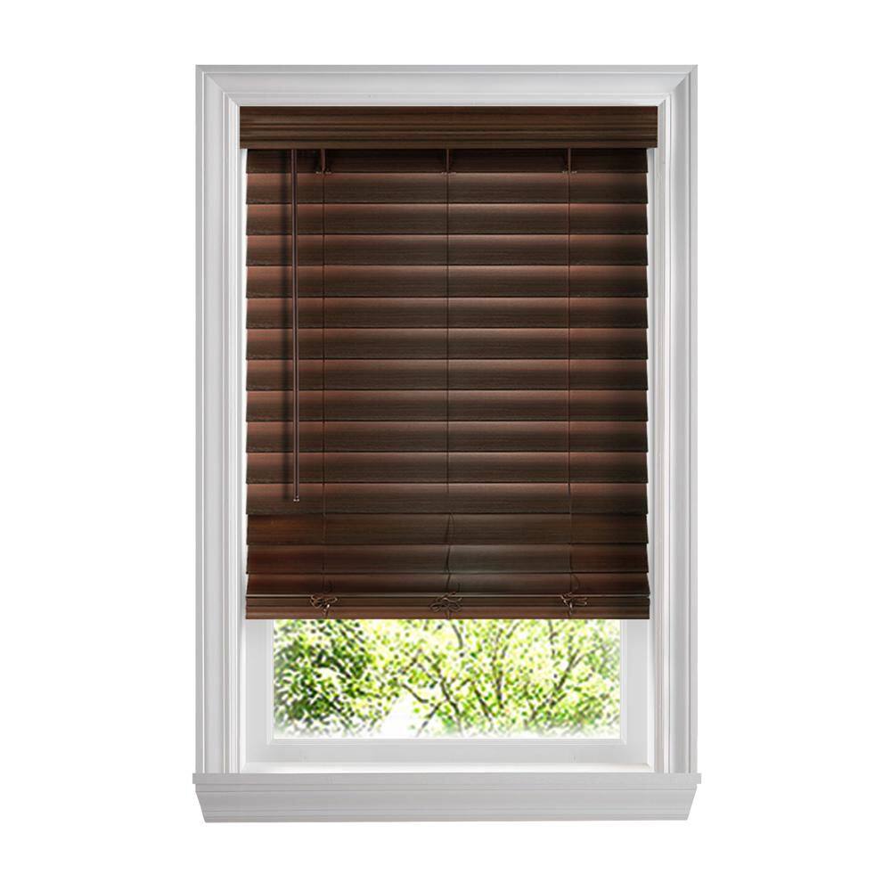 Espresso Cordless Premium Faux Wood Blind/Shade with 2.5 in. Slats-40.75 in. W x 48 in. L (Actual 40.25 in. x 48 in. ) price history on PriceWatchPro