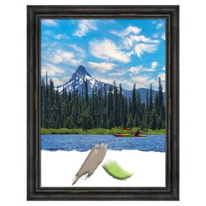 Rustic Pine Black Narrow Wood Picture Frame Opening Size 18 x 24 in.
