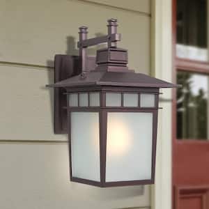 Dante Collection 1-Light Oil Rubbed Bronze Outdoor Wall Lantern Sconce