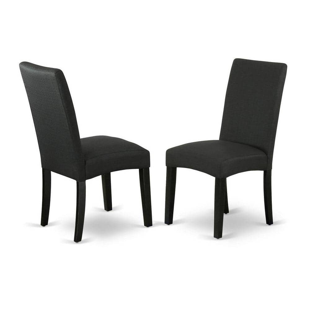 Sophisticated Black 5-Piece Round Dining Set with Linen Chairs