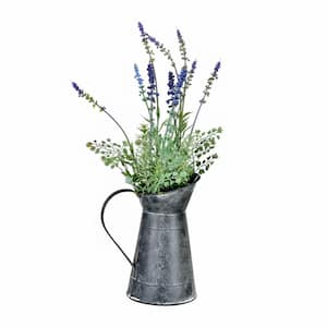 17 .5 in Artificial Lavender in Galvanized Pot.