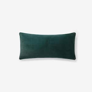 Company Cotton Plush Hunter Green 14 in. x 30 in. Decorative Throw Pillow Cover