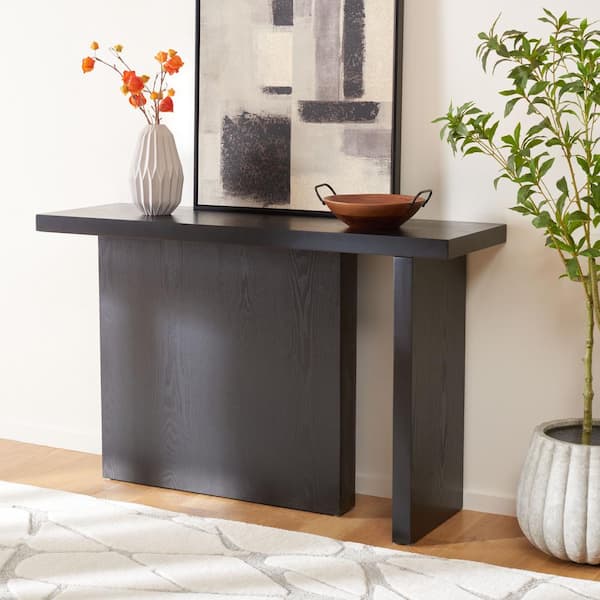 SAFAVIEH Assana 15.75 in. Black Rectangle Wood Console Table CNS9707A - The  Home Depot