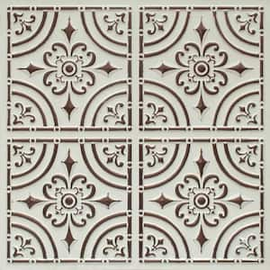 Wrought Iron Antique Mocha 2 ft. x 2 ft. Glue Up PVC Faux Tin Ceiling Tile (40 sq. ft./Case)