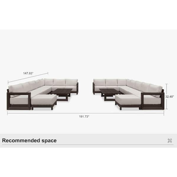 18-Pieces Patio Conversation Sets All Weather Outdoor Couch Sectional Set with Cushion Conversation Set Bronze