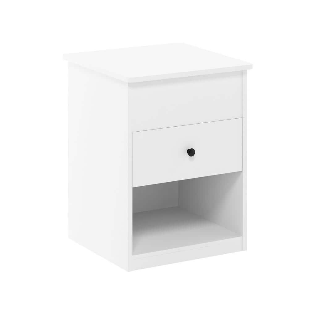 Solid White Jensen Lift-Top Composite Wood Nightstand
