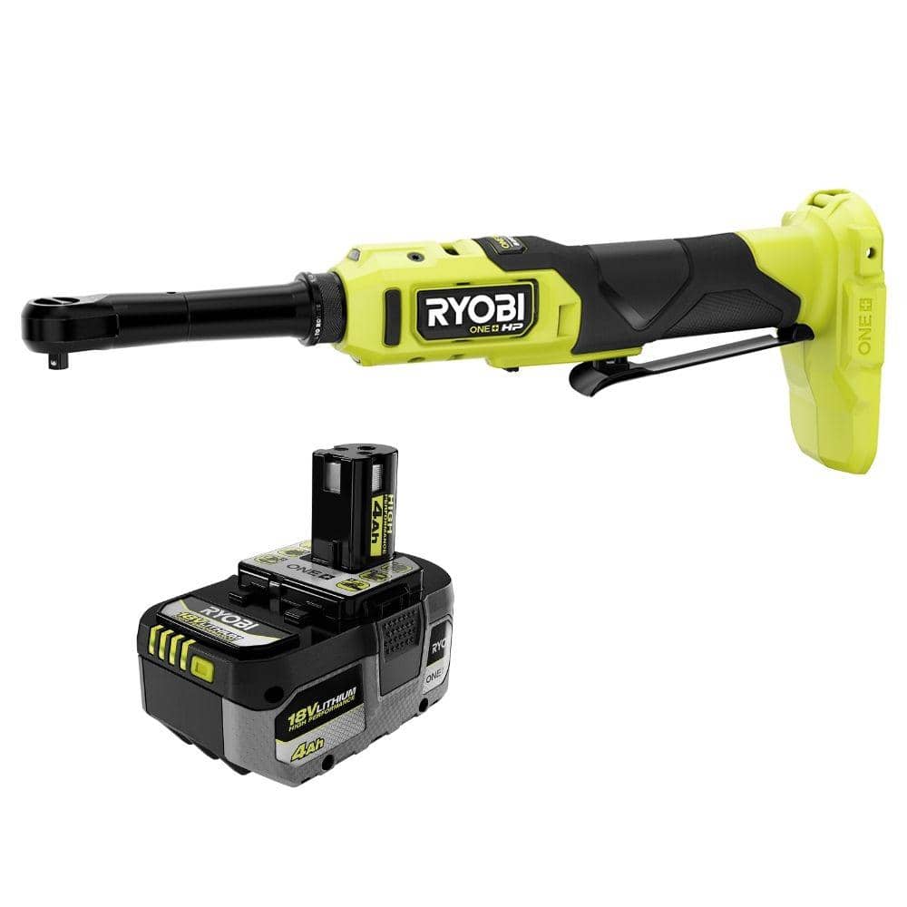 ONE+ HP 18V Brushless Cordless 1/4 in. Extended Reach Ratchet with 4.0 Ah Lithium-Ion HIGH PERFORMANCE Battery price history on PriceWatchPro
