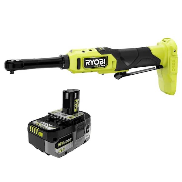 ONE+ HP 18V Brushless Cordless 1/4 in. Extended Reach Ratchet with 4.0 Ah Lithium-Ion HIGH PERFORMANCE Battery