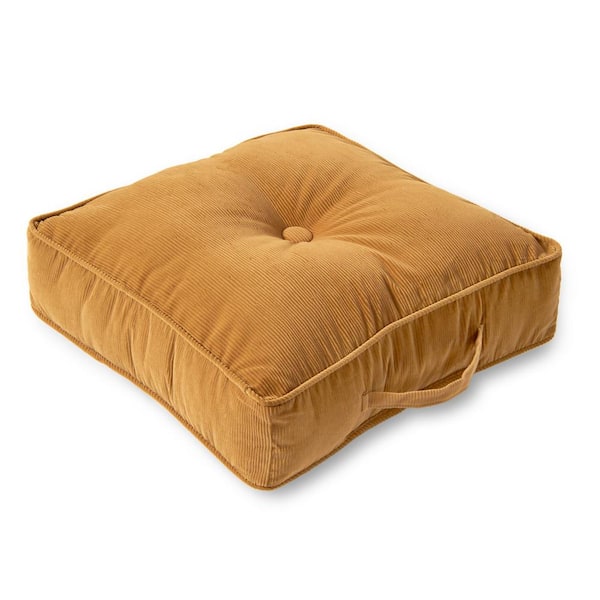 Omaha Buff Microfiber 21 in. x 21 in. Square Floor Pillow