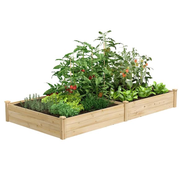 Greenes Fence 4 ft. x 8 ft. x 10.5 in. Unfinished (0.5 in. to 0.625 in. T) Value Cedar Raised Garden Bed