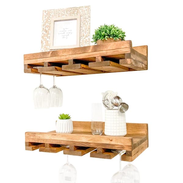 Bernardo solid wood wall best sale mounted wine glass rack