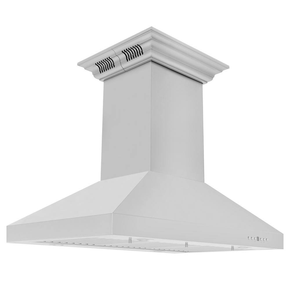 30 Inch Stainless Steel Island Range Hood with Bluetooth Speakers