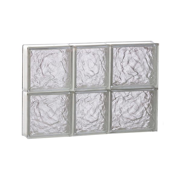 Clearly Secure 21.25 in. x 15.5 in. x 3.125 in. Frameless Ice Pattern Non-Vented Glass Block Window