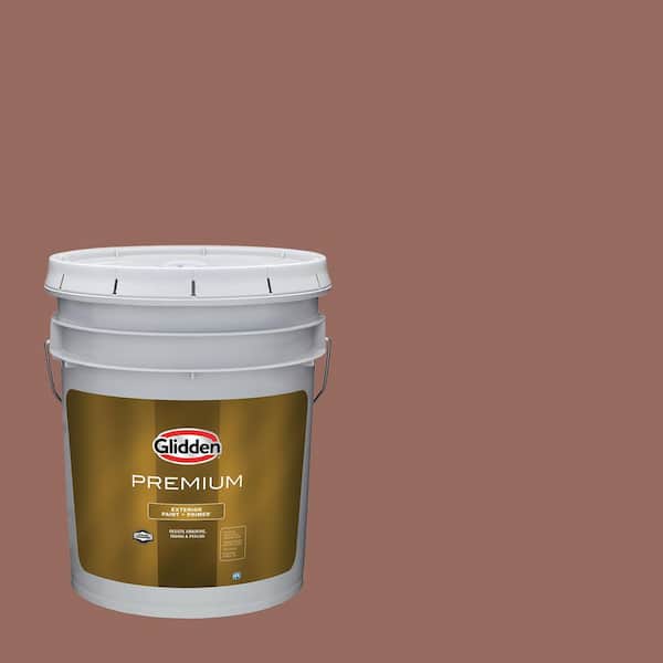Glidden Premium 5 gal. PPG1061-6 Safari Brown Satin Exterior Latex Paint