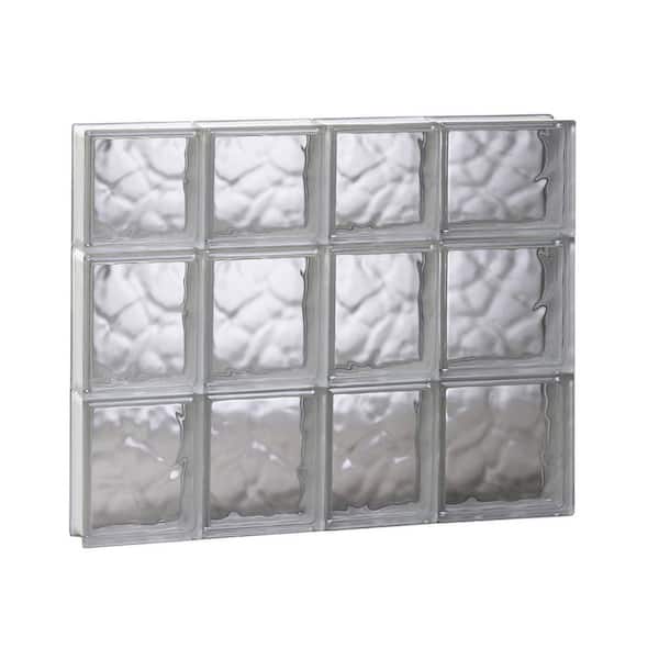 Clearly Secure 25 in. x 21.25 in. x 3.125 in. Frameless Wave Pattern Non-Vented Glass Block Window