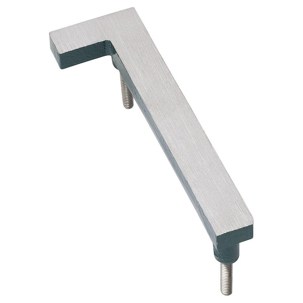 Montague Metal Products 16 in. Satin Nickel/Hunter Green 2-Tone Aluminum Floating or Flat Modern House Numbers 0-9 - 1