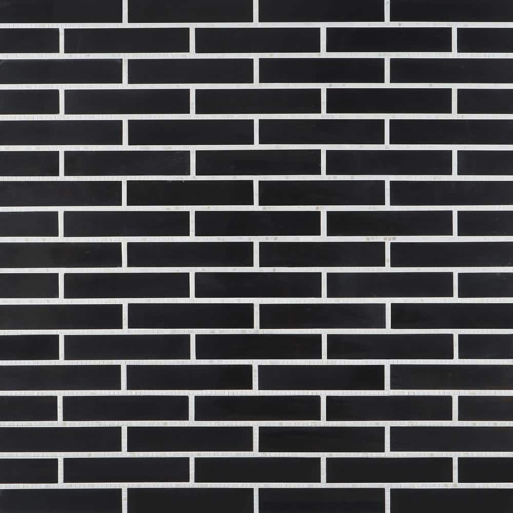 Krista Watterworth Westgate Brick Black 4 in. x 0.39 in. Polished Marble Floor and Wall Mosaic Tile Sample price history on PriceWatchPro