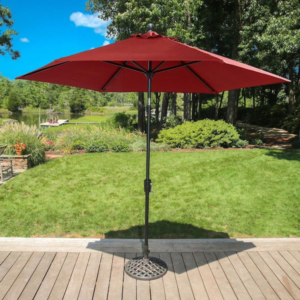 Traditions 9 ft. Table Umbrella in Red