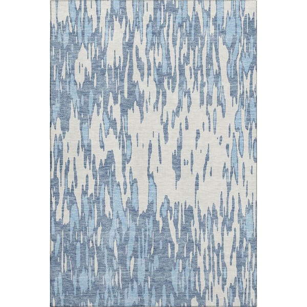 Addison Rugs Mayfield Premium Machine Washable Abstract AMF945 Denim 3 ft. x 4 ft. Area Rug