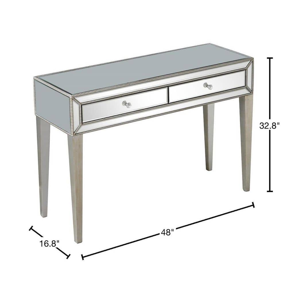Alice Mirrored Glass Console Table with Storage