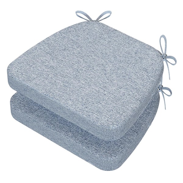 AAAAAcessories 16 in. x 17 in. Trapezoid Indoor Seat Cushion Dining Chair Cushion in Light Blue (2-Pack)