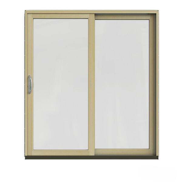 JELD-WEN 72 in. x 80 in. W-2500 Contemporary Black Clad Wood Right-Hand Full Lite Sliding Patio Door w/Unfinished Interior
