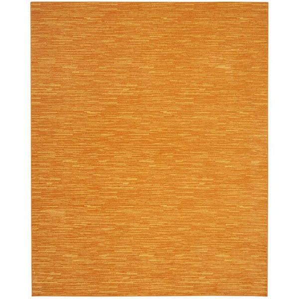 Orange 9 ft. x 12 ft. Woven Polypropylene Indoor/Outdoor Area Rug