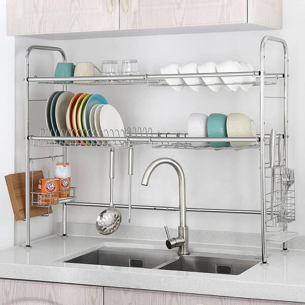 KOCASO Stainless Steel Dish Drying Rack With Chopstick Holder – Rustproof