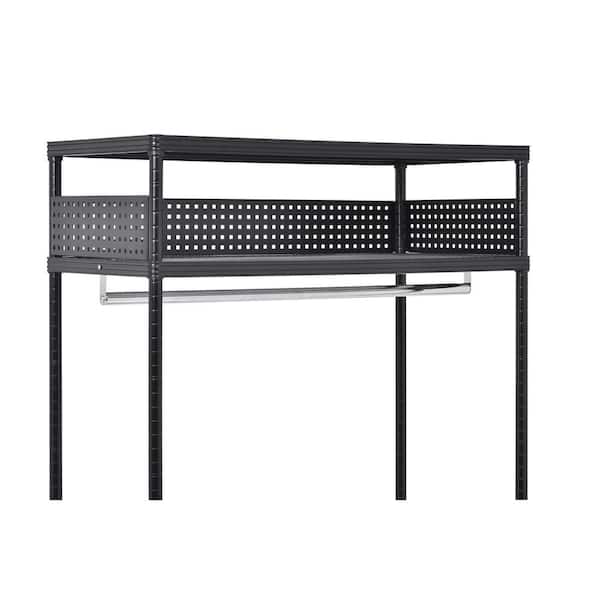 Muscle Rack Steel Clothing Rack with Wire Shelves in Black (36 in