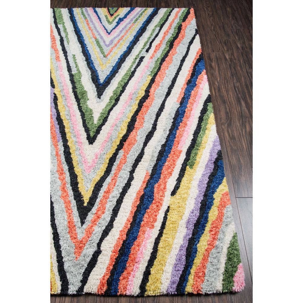 Multicolor Tufted Synthetic 9' x 12' Rectangular Area Rug