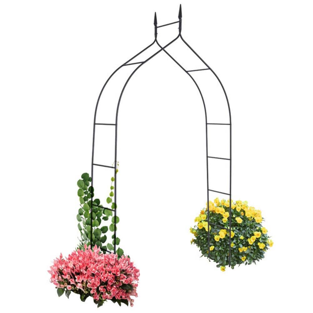 Archway flowers on fishing line  Garden arch, Archway, Outdoor structures