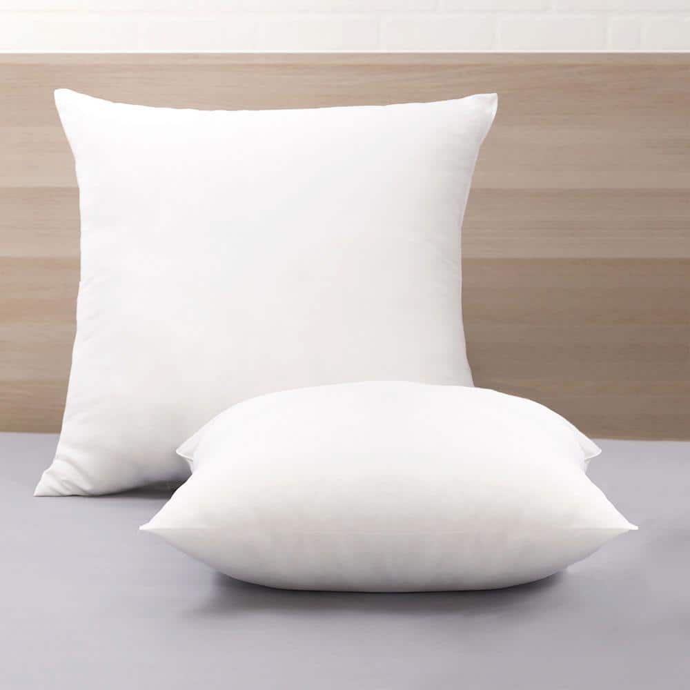 White Hypoallergenic Polyester Euro Pillow Set