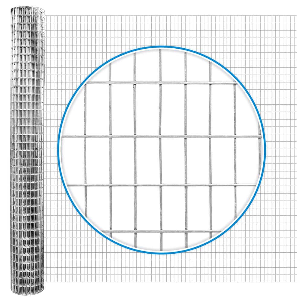 Galvanized Welded Wire Fence Roll, 4 ft x 50 ft, 16-Gauge