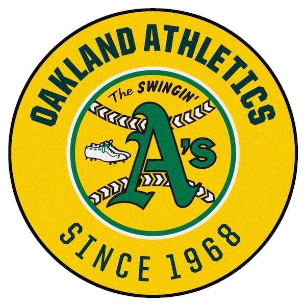 FANMATS Oakland Athletics Yellow 2 ft. x 2 ft. Round Area Rug 2109 ...