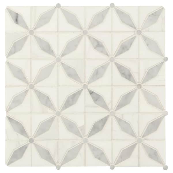MSI Bianco Starlite Starlite 12 in. x 12 in. Polished Marble Floor and Wall Tile (10 sq. ft./Case)