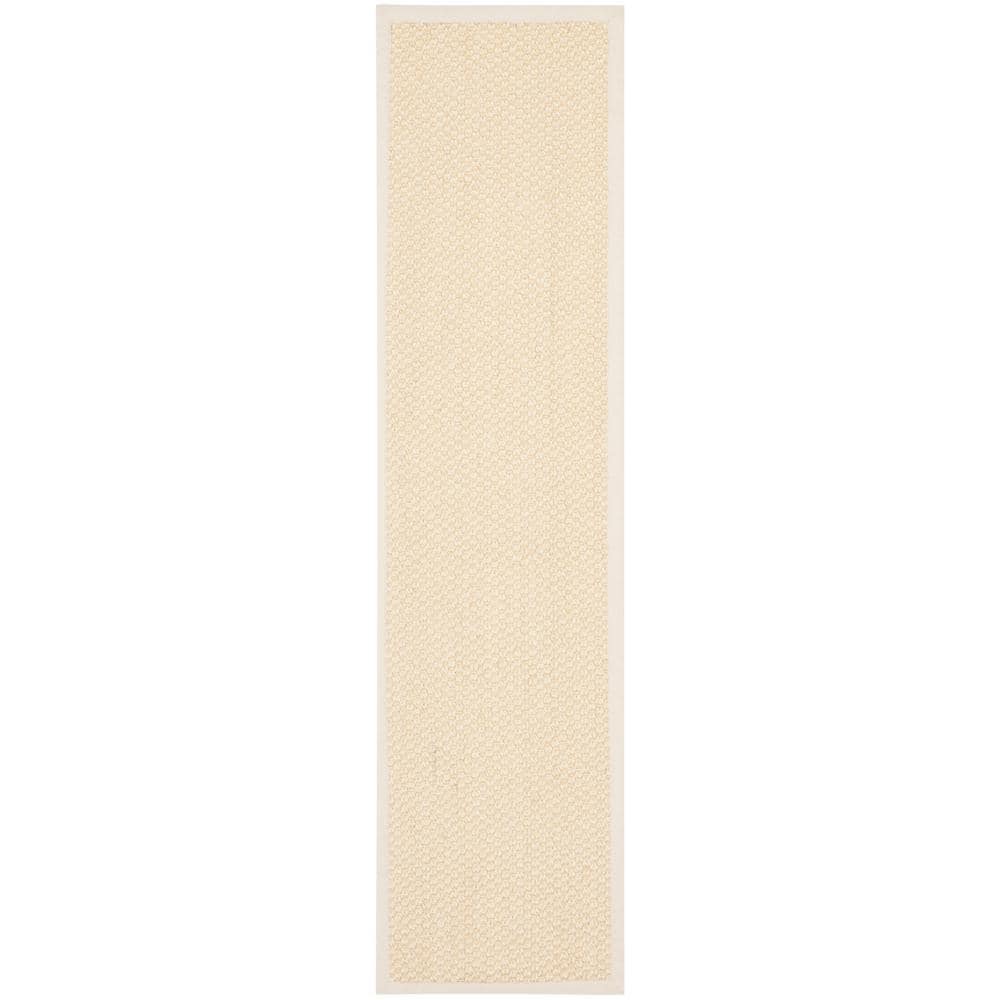 SAFAVIEH Natural Fiber Cream 3 ft. x 10 ft. Border Runner Rug NF525A ...