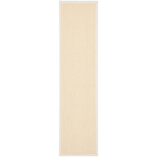 Natural Fiber Cream 3 ft. x 10 ft. Border Runner Rug